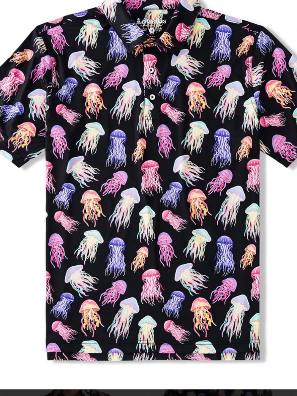 chubbies Black Short-Sleeve Shirt with Multicolor Jellyfish Print